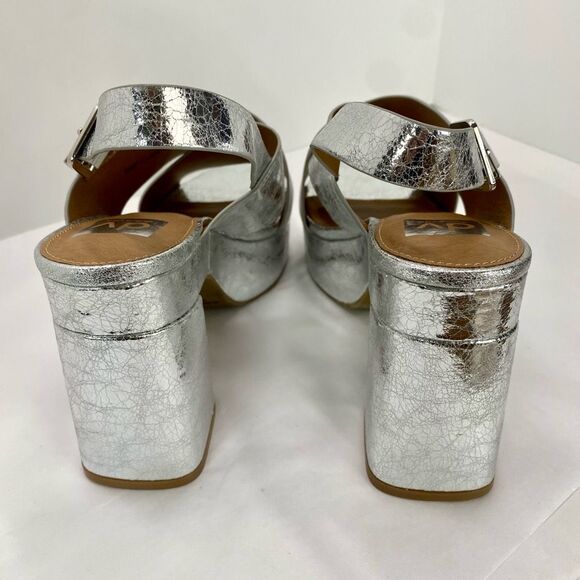 NWOB DV by Dolce Vita Wentz Platform Crackled Silver Metallic Women’s 11 Disco - Picture 6 of 11